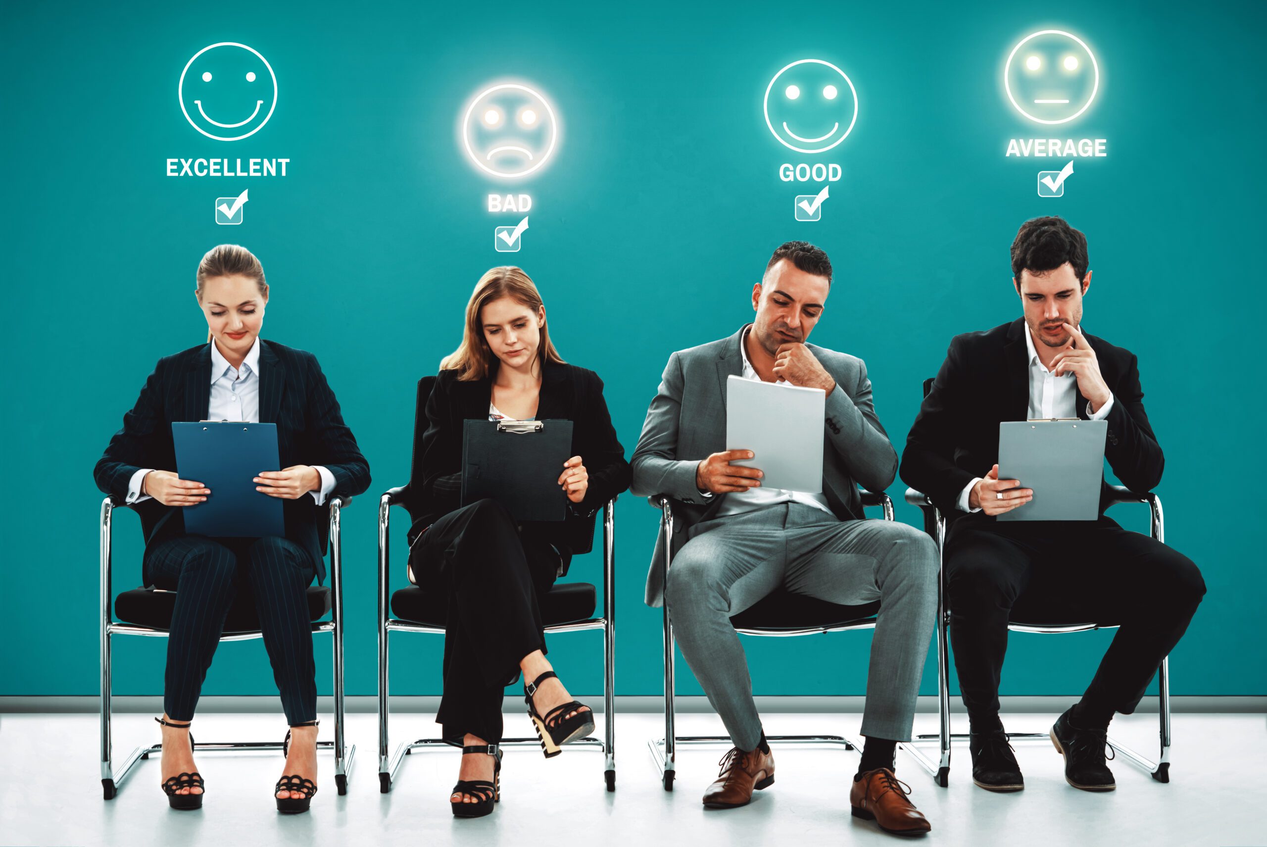Customer review satisfaction feedback survey concept. User give rating to service experience on online application. Customer can evaluate quality of service lead to reputation ranking of business. uds